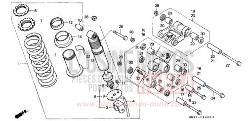 KISSEN, HINTEN NX650J de 1988